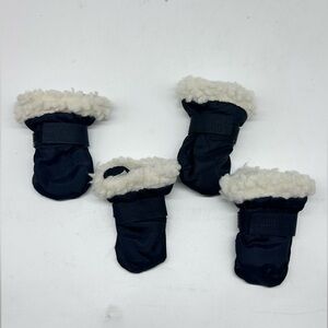 New Black Dog Boots Booties with Fleece Shoes for Small Dogs Size XS